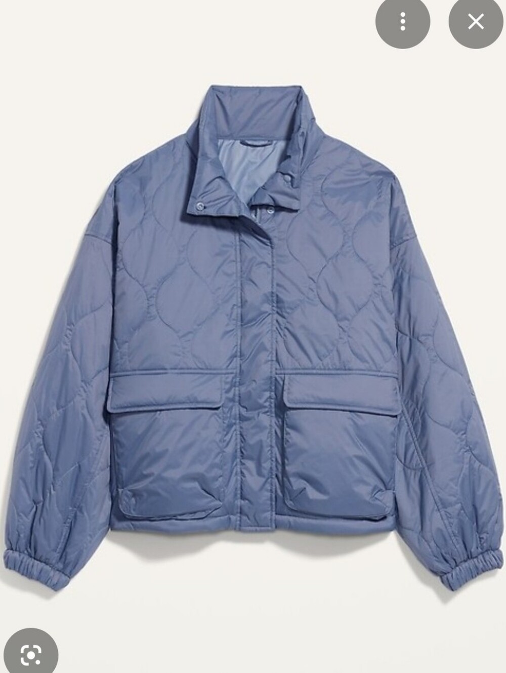 Old Navy Light Blue Oversized packable quilted jacket, Size Small